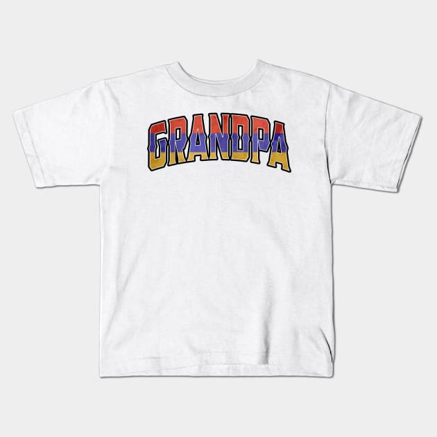 Grandpa Armenian Vintage Heritage DNA Flag Kids T-Shirt by Just Rep It!!